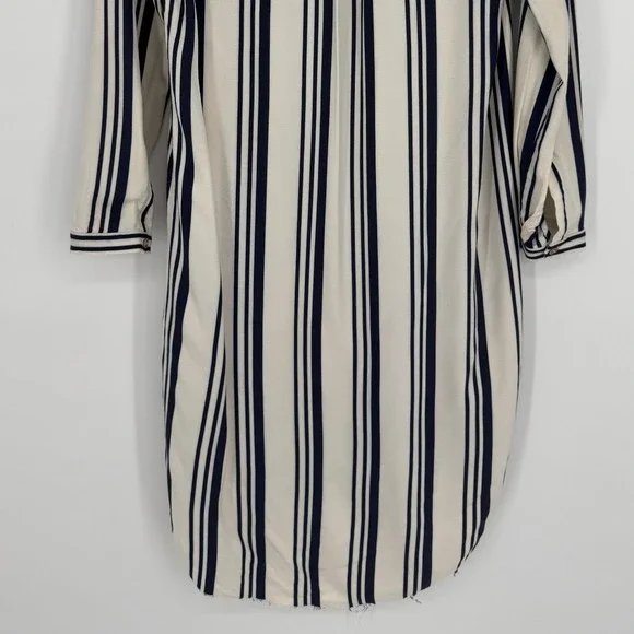 Ulla Johnson Striped Silk Blend Tunic Dress Size 2 Ivory Navy Boho Minimalist - Picture 8 of 12